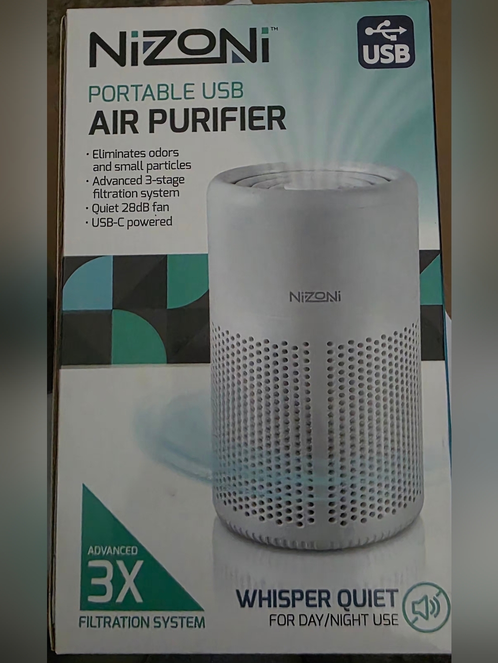 Portable USB Air Purifier - White